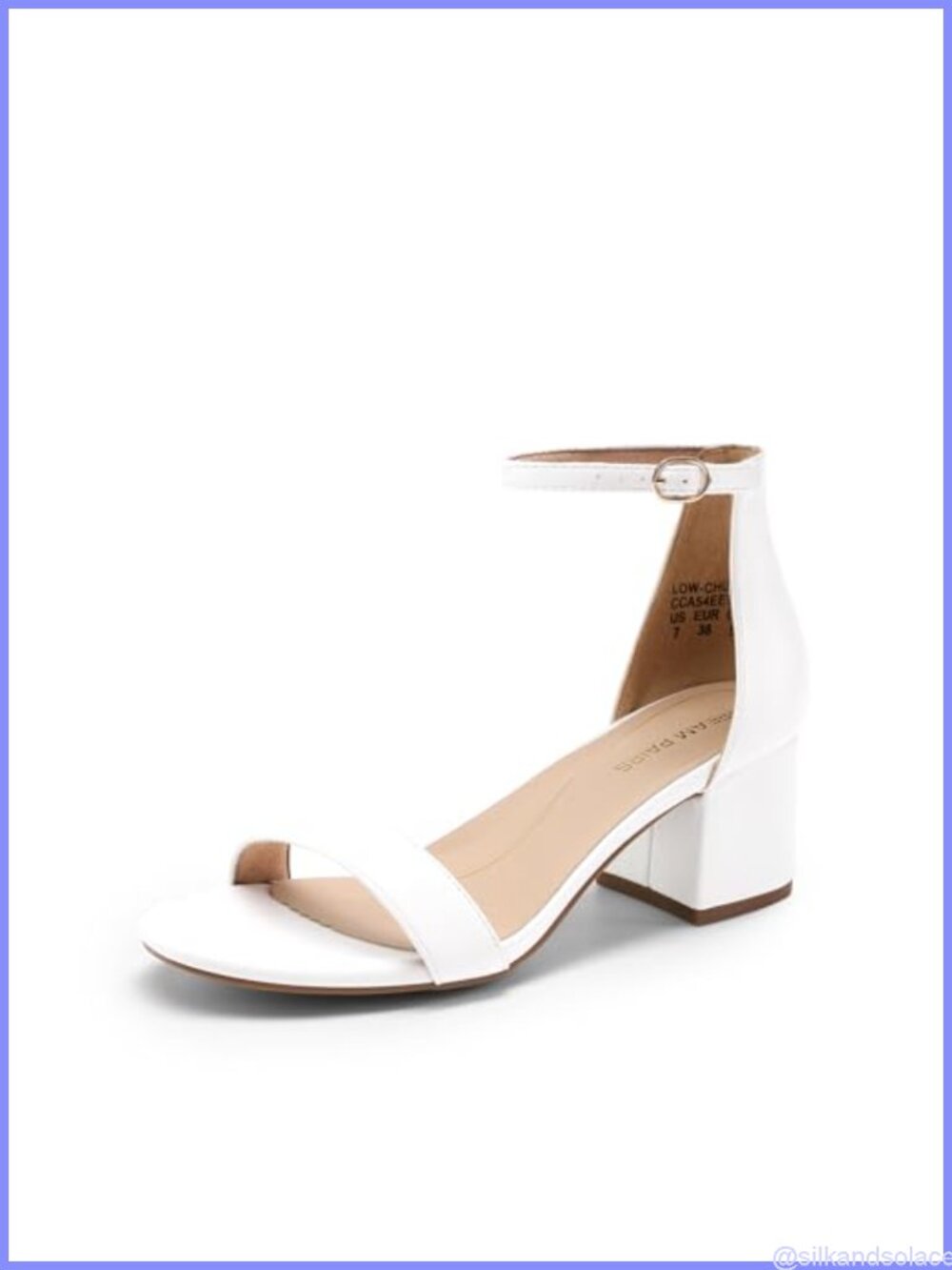 Women's Comfort Low Block Heel Sandals Faux Leather Ankle Buckle